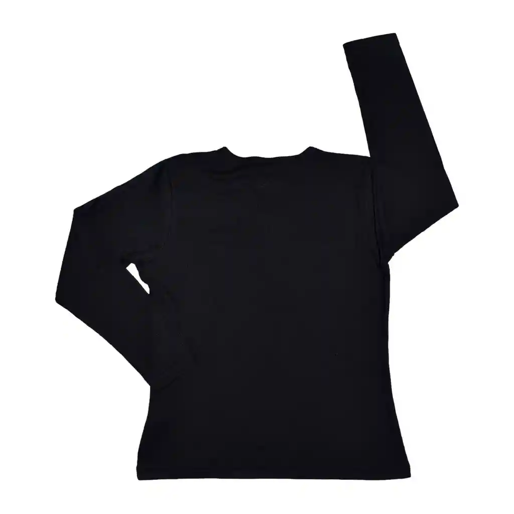 Camiseta Mujer Henley Talla S Negro