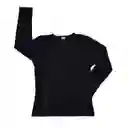 Camiseta Mujer Henley Talla S Negro