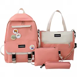 Set Morral Escolar+ Bolso + Bolsito + Cartuchera Para Niñas
