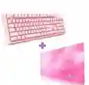 Teclado G25 De Membrana Rosa+ Pad Mouse Xl 80cm*30cm Onikuma