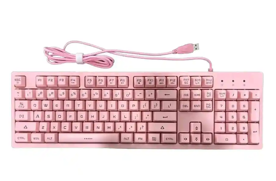 Teclado G25 De Membrana Rosa+ Pad Mouse Con Luz Rgb 80cm*30cm Onikuma