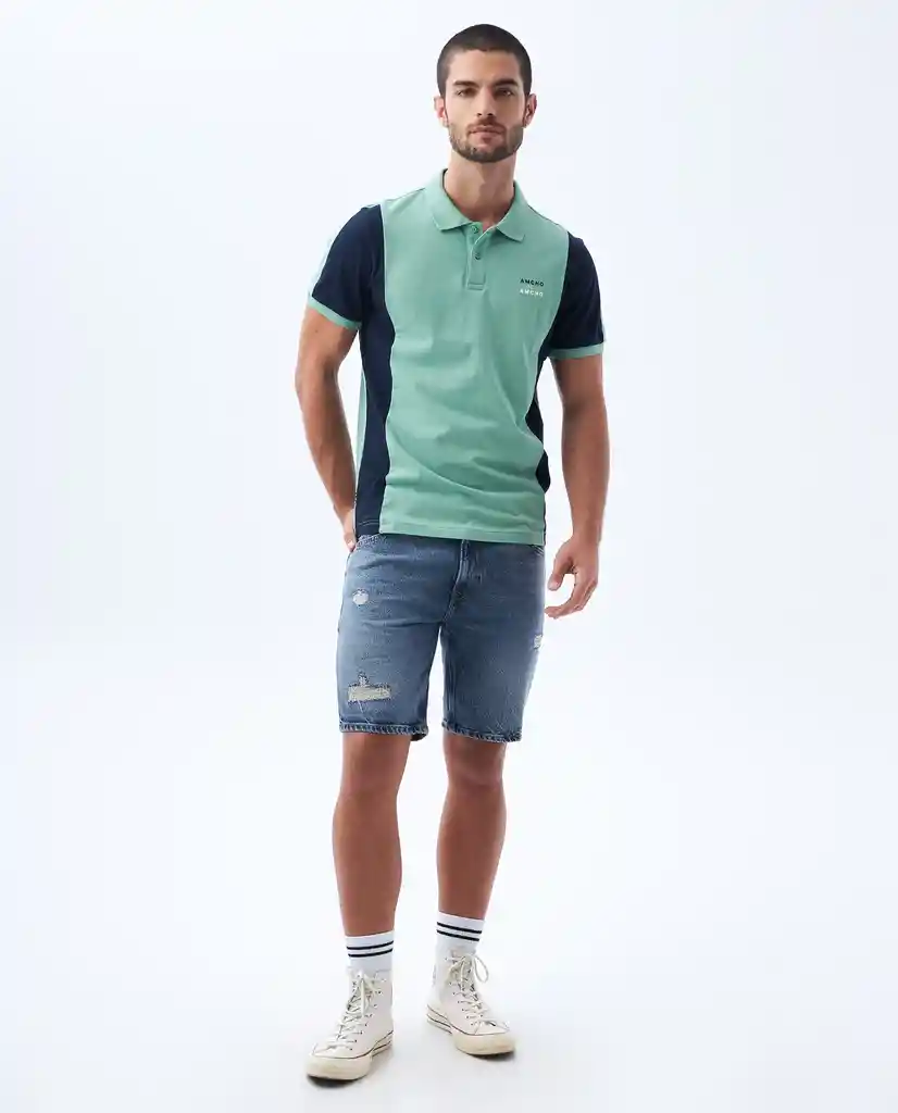 Camiseta Polo Hombre Verde Talla XL 802F008 Americanino