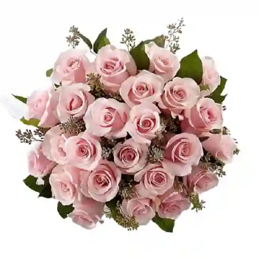 Arreglo Floral De 12 Rosas Rosadas Pink En Ramo