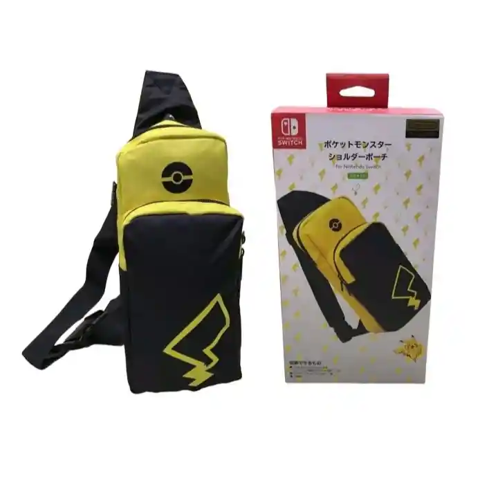 Maleta Protector Riñonera Pikachu + Vidrio Nintendo Switch