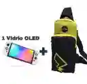 Maleta Protector Riñonera Pikachu + Vidrio Nintendo Switch Oled