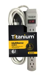 Multitoma Titanium 0,9m, 6 Salidas Cable Con Protección (tipo Techman)