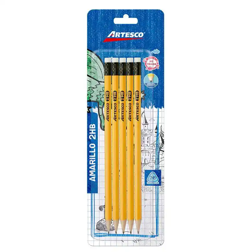 Lápiz 2 Hb Grafito Triangular Artesco