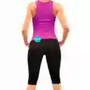 Conjunto Deportivo Dama Leggins Corto Y Camiseta Morado