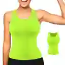 Conjunto Deportivo Dama Leggins Corto Y Camiseta Verde