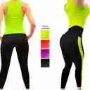 Conjunto Deportivo Dama Leggins Largo Y Camiseta Verde