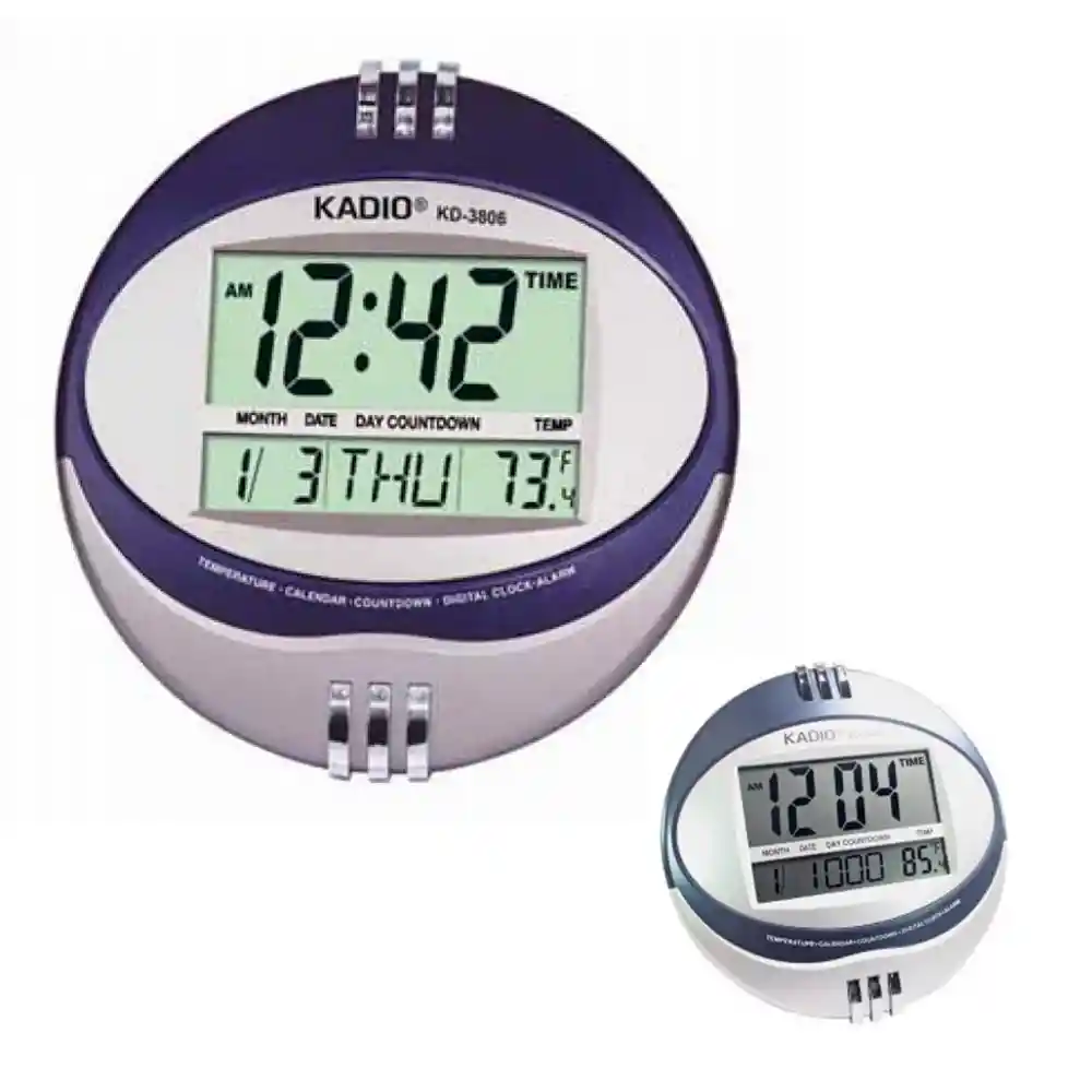 Reloj Digital Ovalado Alarma Tempe Fecha De Pared Kadio Kd-3806 (2235)