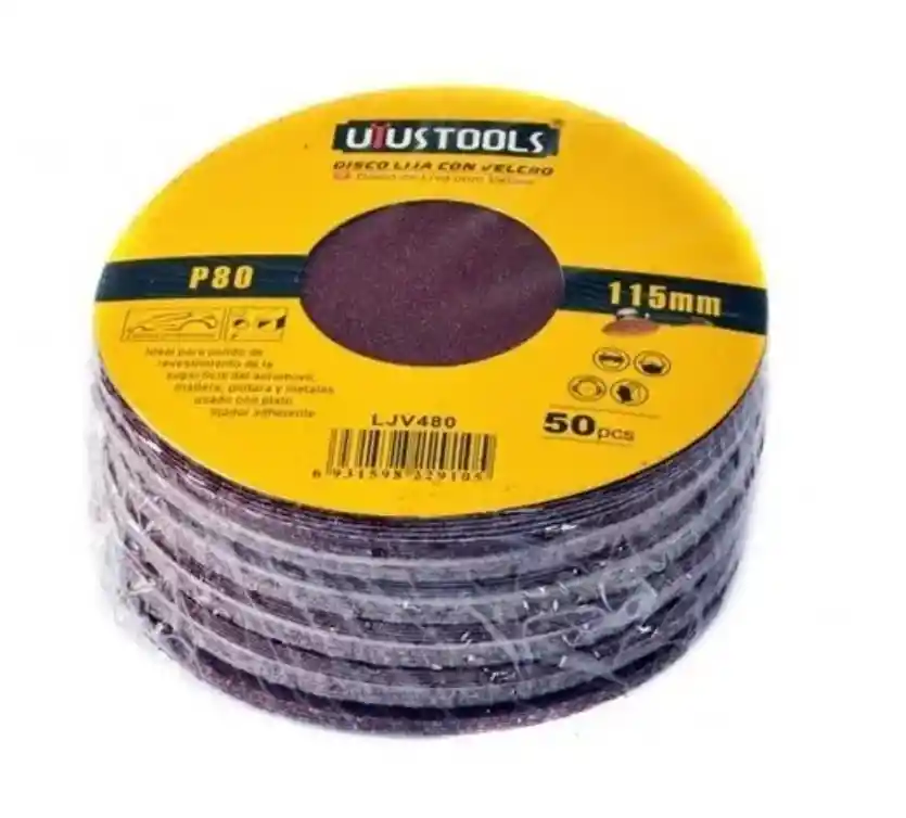 Velcro Disco Lija # 80 Conx 50 Unid Ljv480 Uyustools