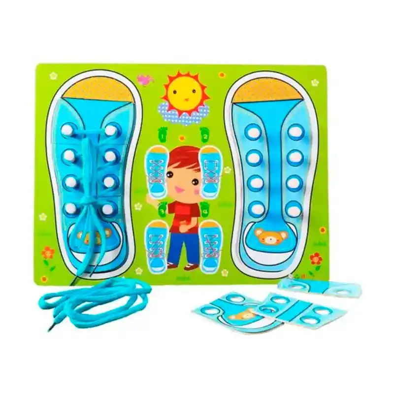 Juego De Enhebrar Cordones Para Niño