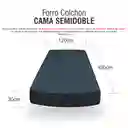 Forro Para Colchón Protector Semidoble Antifluido Funda Gris