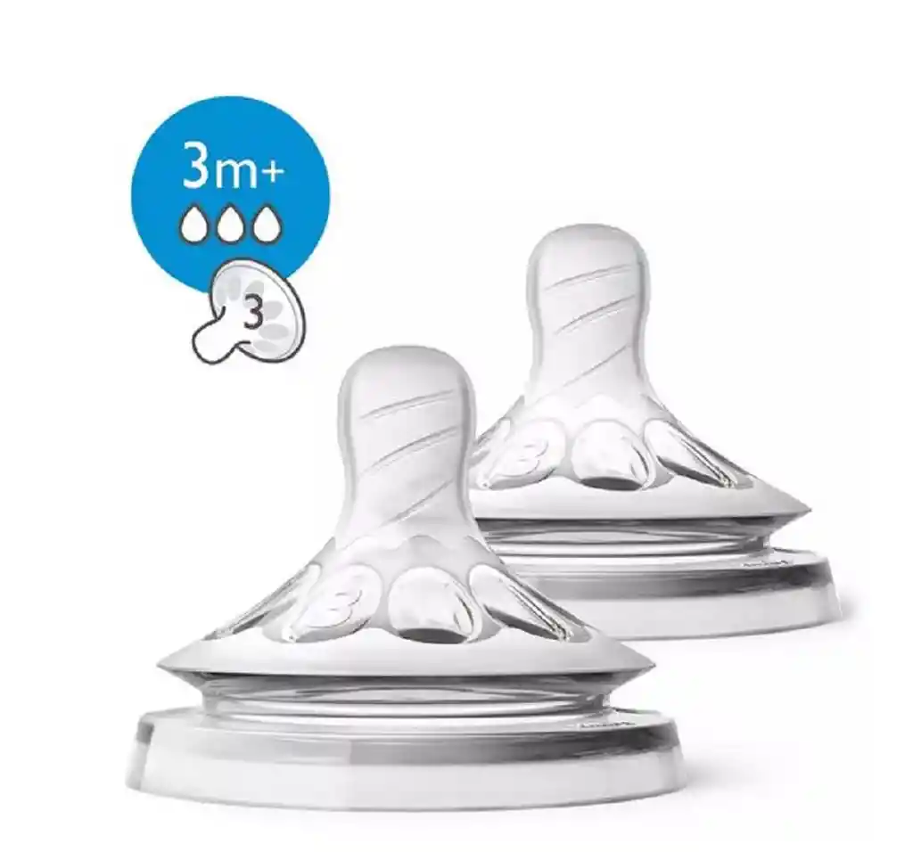 Avent 2 Chupos Repuesto Teteronatural Flujo Medio Meses 3M+ Oferta. Ref. 3M+ Flujo Medio Scf043/27