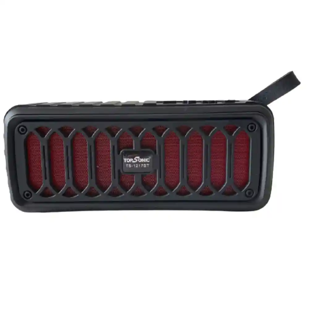 Parlante Bluetooth Radio Con Panel Solar Topsonic Ts-1217bt - Rojo (5015)