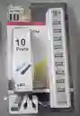 Hub 10 Puertos Usb 2.0 Velocidad 480mbps Con Adaptador Ac