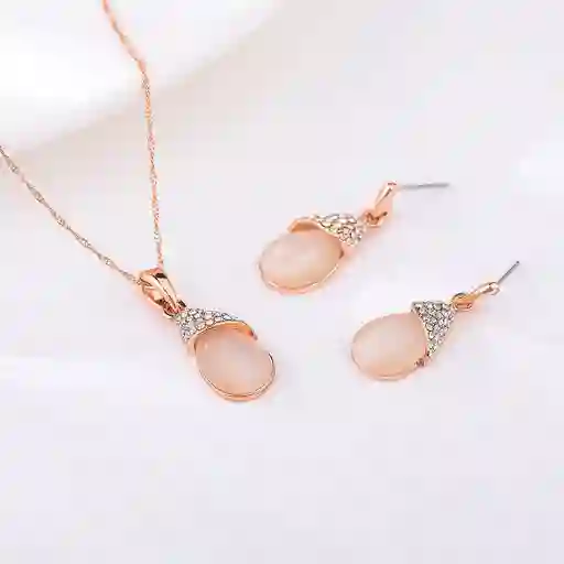 Set Aretes Y Collar Veramorest- Rose