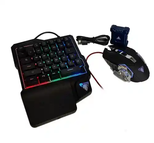 Kit Gamer Para Celular (teclado Una Mano + Mouse + Conversor)