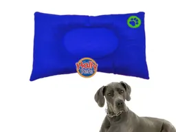 Colchón Premium Gigante Huella Bordada Para Mascota Azul