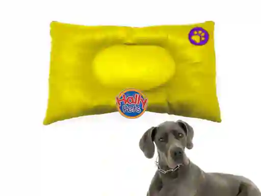 Colchón Premium Gigante Huella Bordada Para Mascota Amarillo