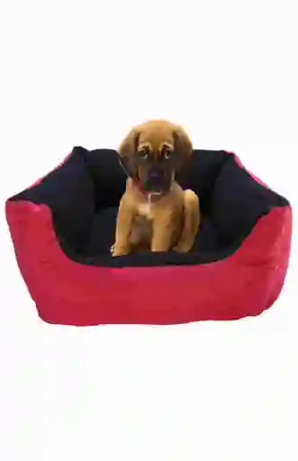 Cama Grande Para Mascota Con Cojín Lavable Impermeable Rojo