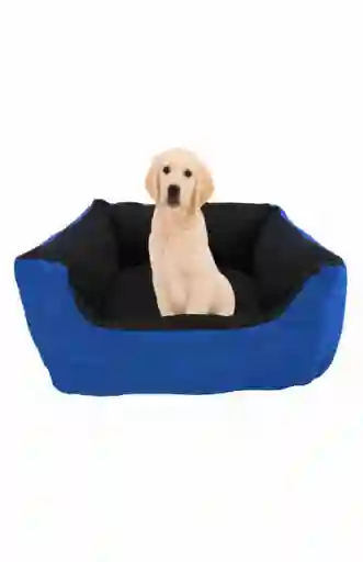 Cama Grande Para Mascota Con Cojín Lavable Impermeable Azul