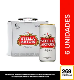 Cerveza Stella Artois Lata 269ml X6