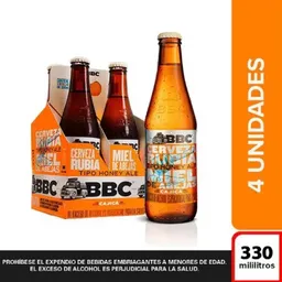Cerveza Bbc Cajicá Miel Botella Bot 330ml X4