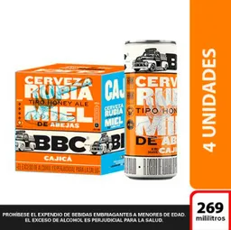Cerveza Bbc Cajica Miel Lata 269ml X4