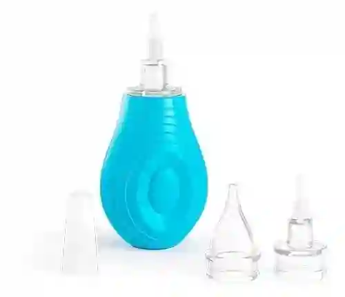 Aspirador Nasal Saca Mocos Bebe Ergonomico Flexible 4 Puntas Azul