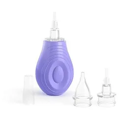 Aspirador Nasal Saca Mocos Bebe Ergonomico Flexible 4 Puntas Morado