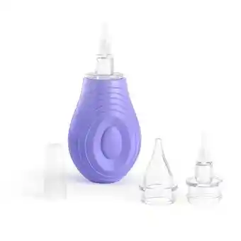 Aspirador Nasal Saca Mocos Bebe Ergonomico Flexible 4 Puntas Morado