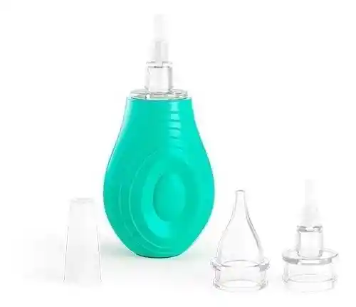 Aspirador Nasal Saca Mocos Bebe Ergonomico Flexible 4 Puntas Verde