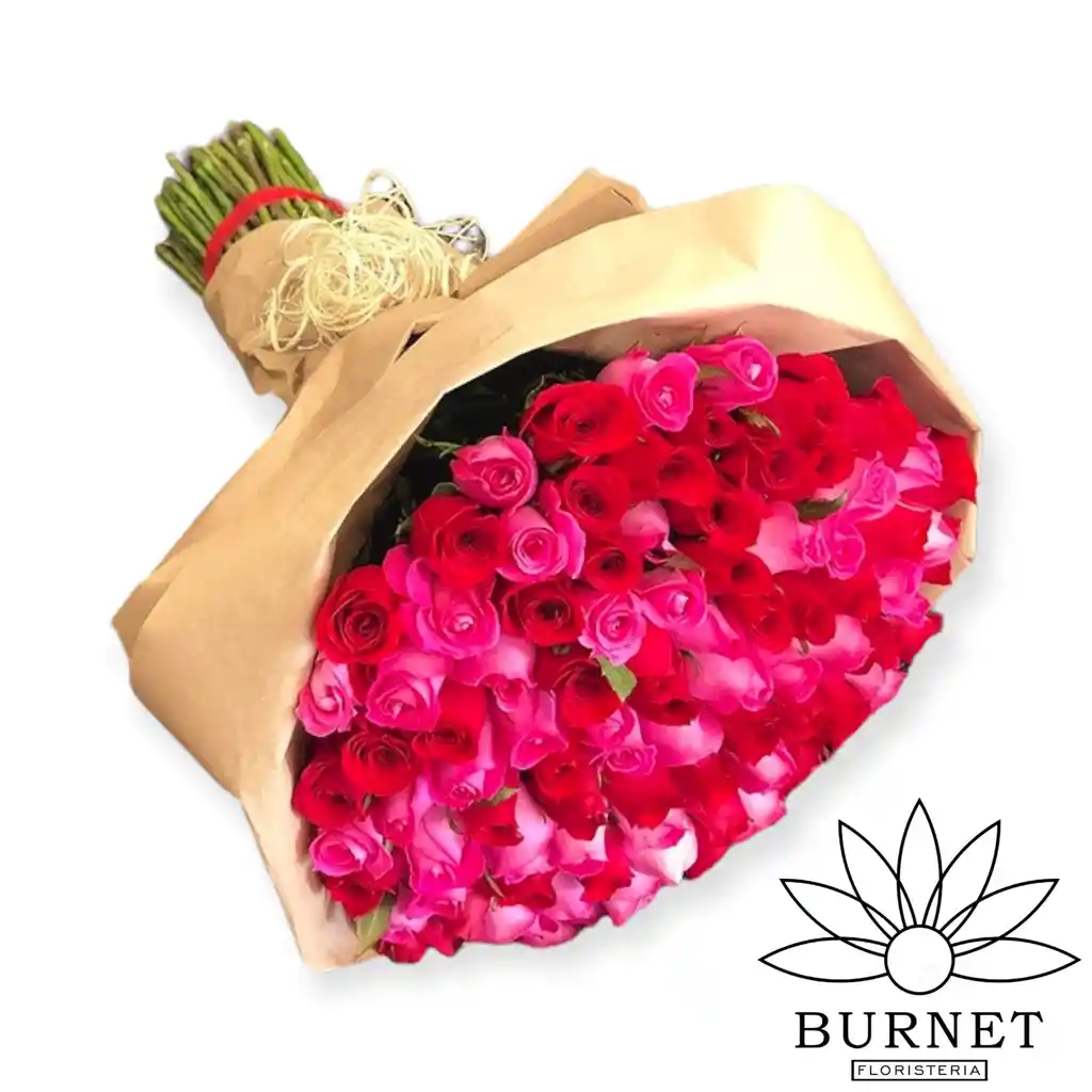 80 Rosas Fucsia En Bouquet De Regalo