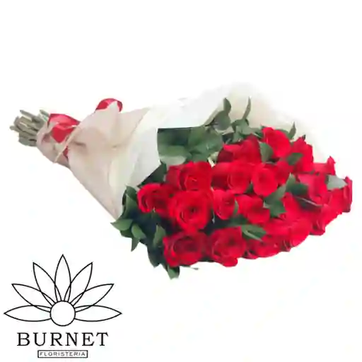 24 Rosas Rojas En Bouquet De Regalo