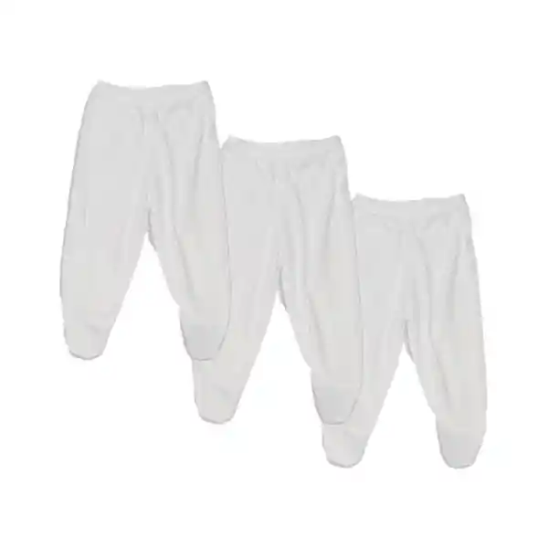 Combo X3 Pantalones Bebé Enterizo Blanco Talla 00