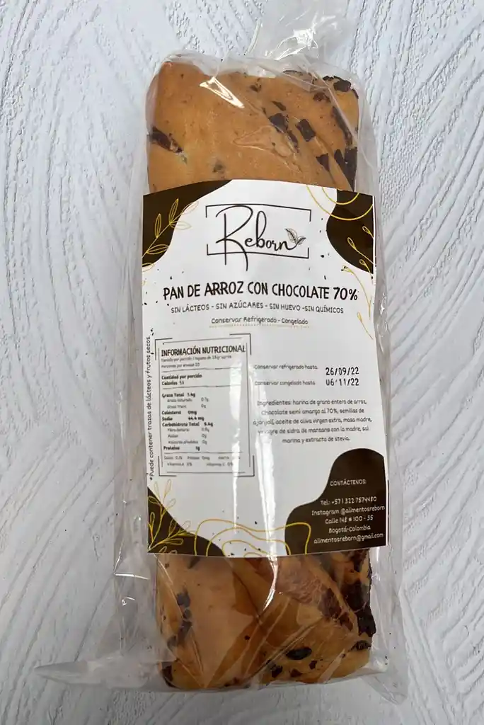 Pan De Arroz Con Chocolate 70%