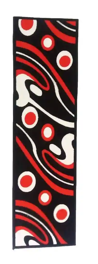 Tapete Camino Estampado Antideslizante Rojo Negro 50 X 180 Cms