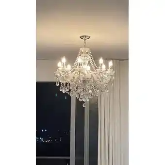 Lámpara Colgante En Cristal De 8 Luces Blanca