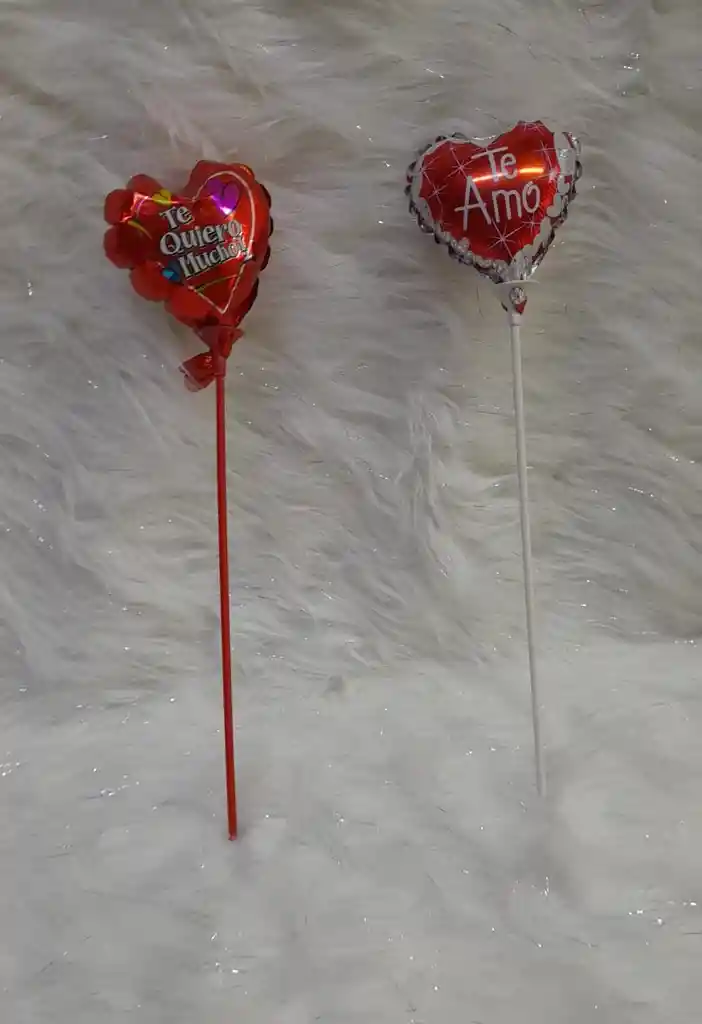 Globito Metalizado En Forma De Corazón Mini