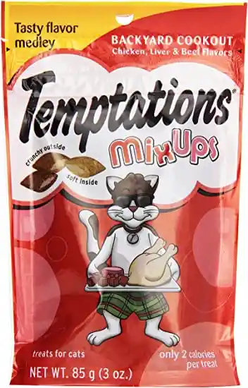 Temptations - Snack Para Gatos Adultos Pollo, Hígado Y Carne