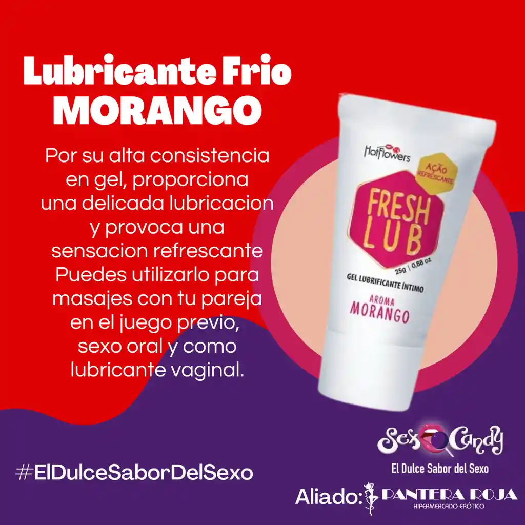 Gel Lubricante Íntimo Frío Morango