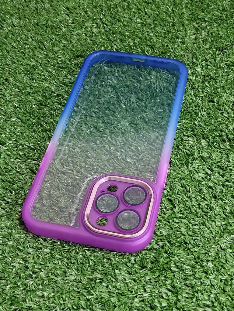 Iphone 12 Pro Max | Forro Protector | Case Rigido | Tornasol Fucsia/ Azul | Creative Case 360 | Bordes Reforzados | Iphone | Carcasa | Funda | Anti Humedad | Full Proteccion