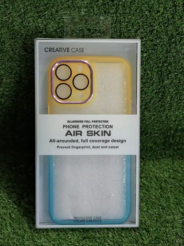 Iphone 13 Pro Max | Forro Protector | Case Rigido | Tornasol Amarillo / Azul | Creative Case 360 | Bordes Reforzados | Iphone | Carcasa | Funda | Anti Humedad | Full Proteccion