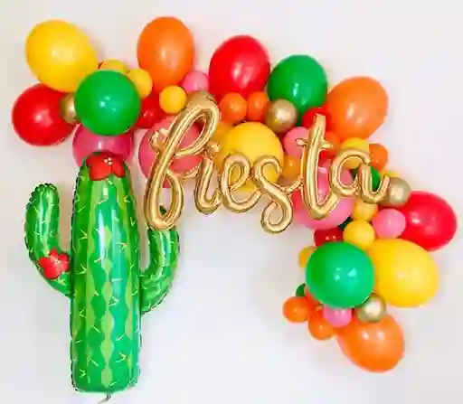 Buquet De Globos Decorativo Para Fiesta Mexicana - Cactus