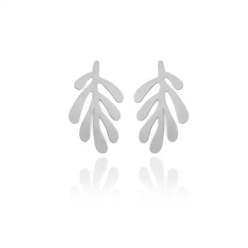 Aretes Alga Plateados