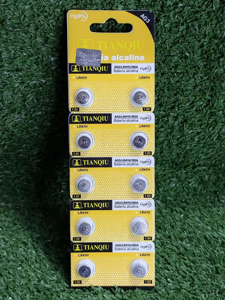 Bateria Alcalina Lr41h | Ag3 | 392a | Tianqiu | Pila Plana | Unidad | 1.5v | Hg 0% | Alkalina | Alcaline