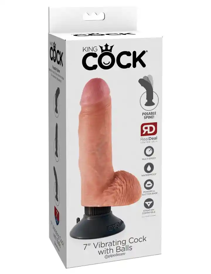 7″ Vibrating Cock With Balls