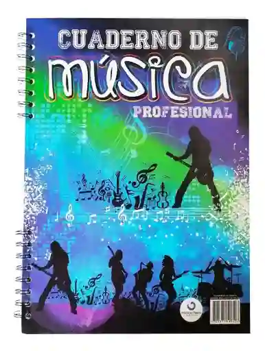 Cuaderno Pentagramado De Música Argollado Oficio 50 Hojas